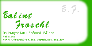 balint froschl business card