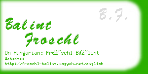 balint froschl business card